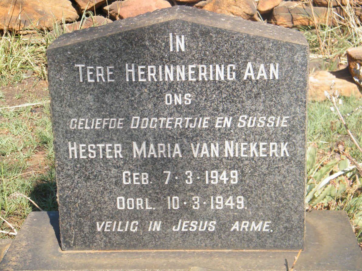 NIEKERK Hester Maria, van 1949-1949