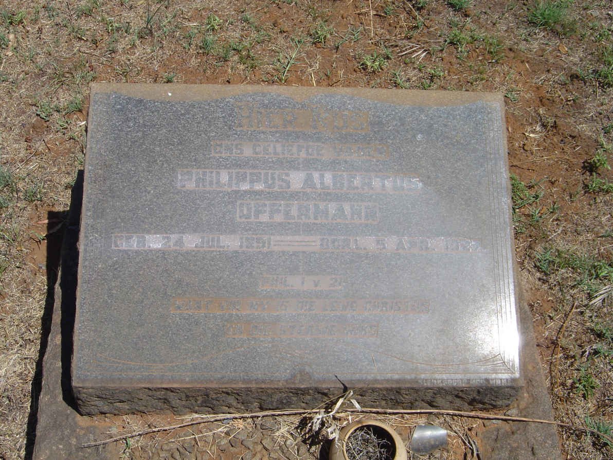 OFFERMANN Philippus Albertus 1891-192?