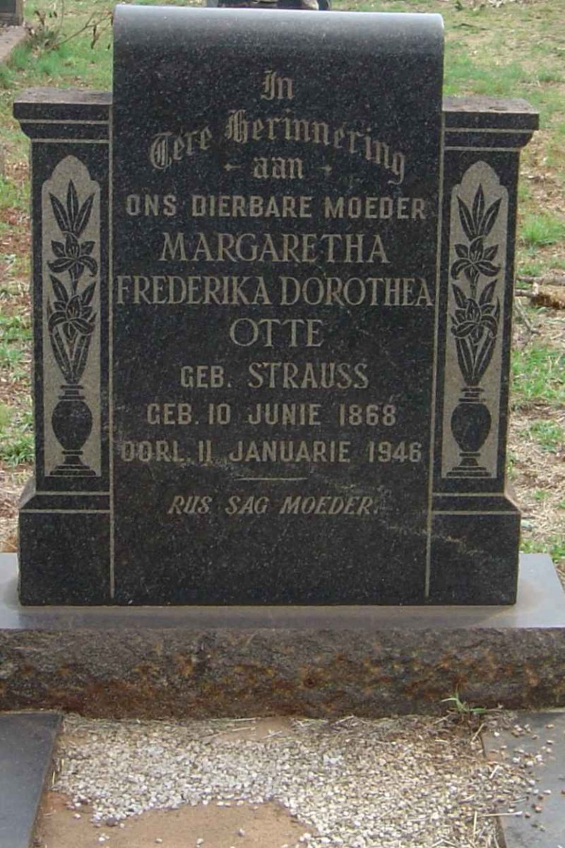 OTTE Margaretha Frederika Dorothea nee STRAUSS 1868-1946