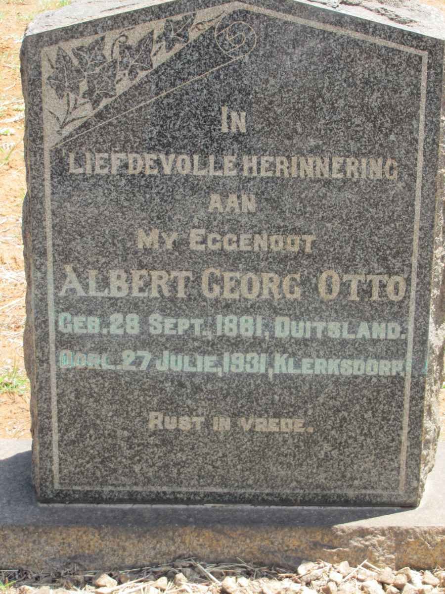OTTO Albert Georg 1881-1931