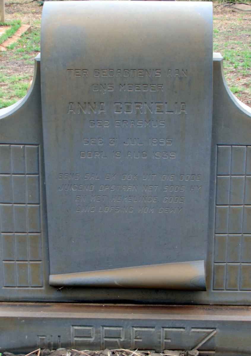PREEZ Anna Cornelia, du nee ERASMUS 1895-1935