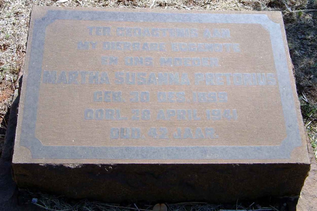 PRETORIUS Martha Susanna 1899-1941
