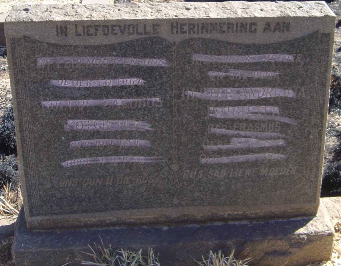 POTGIETER Roelof Jacobus 18??-1953 &amp; Hester Andrietta ERASMUS 1891-1966