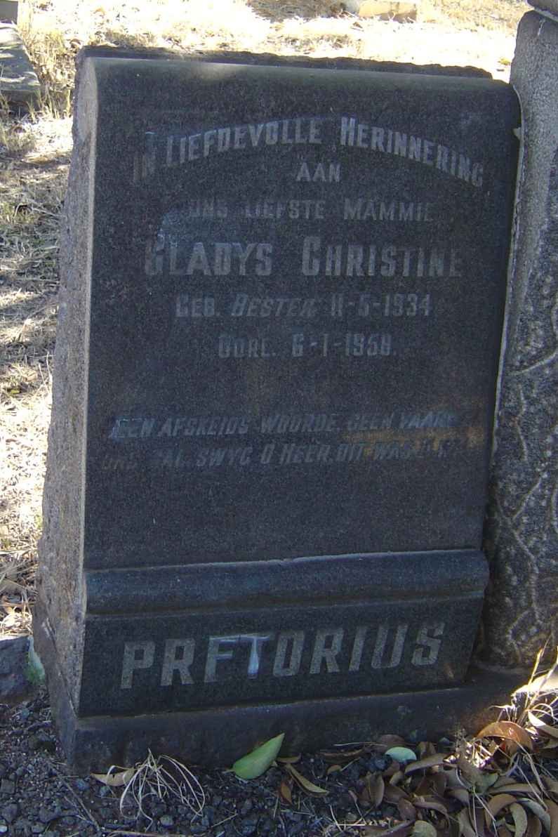 PRETORIUS Gladys Christine nee BESTER 1934-1958