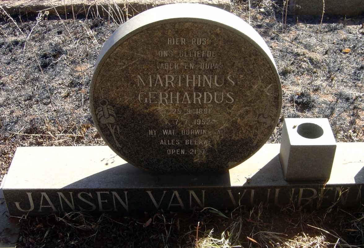 VUUREN Marthinus Gerhardus, Jansen van 1891-1952