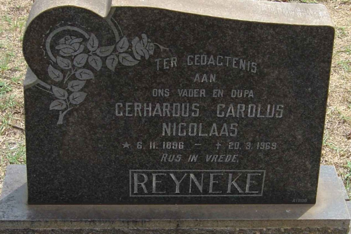 REYNEKE Gerhardus Carolus Nicolaas 1896-1969