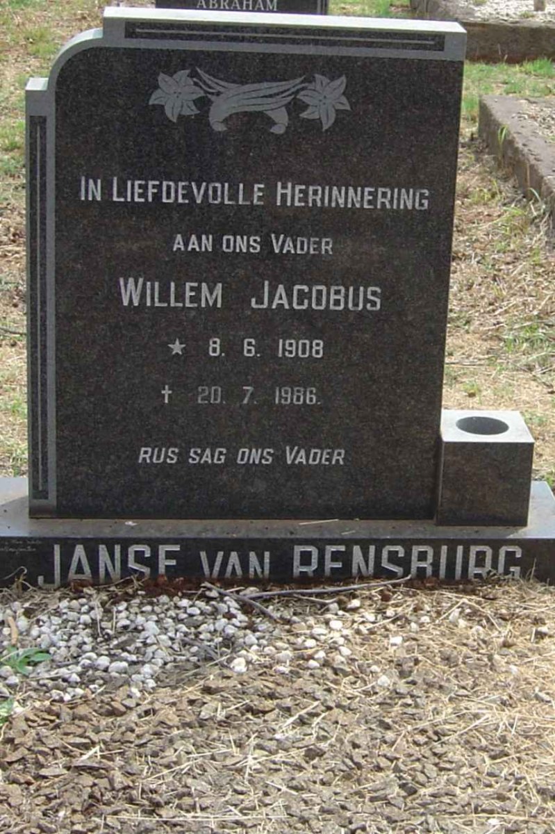 RENSBURG Willem Jacobus, Janse van 1908-1986