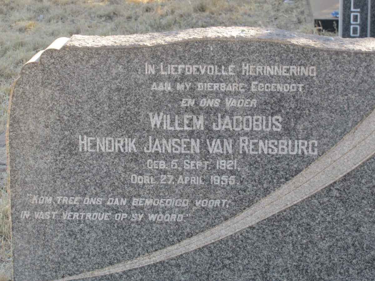 RENSBURG Willem Johannes Hendrik, Jansen van 1921-1955