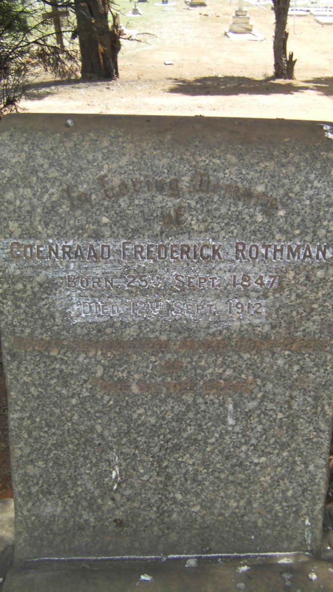 ROTHMAN Coenraad Frederick 1847-1912