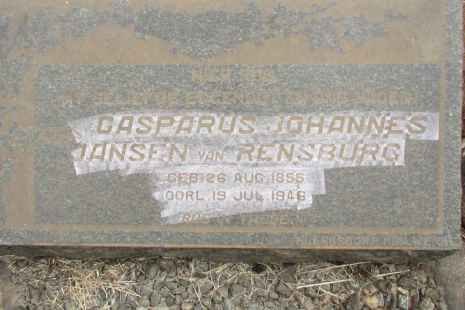 RENSBURG Casparus Johannes, Jansen van 1855-1946