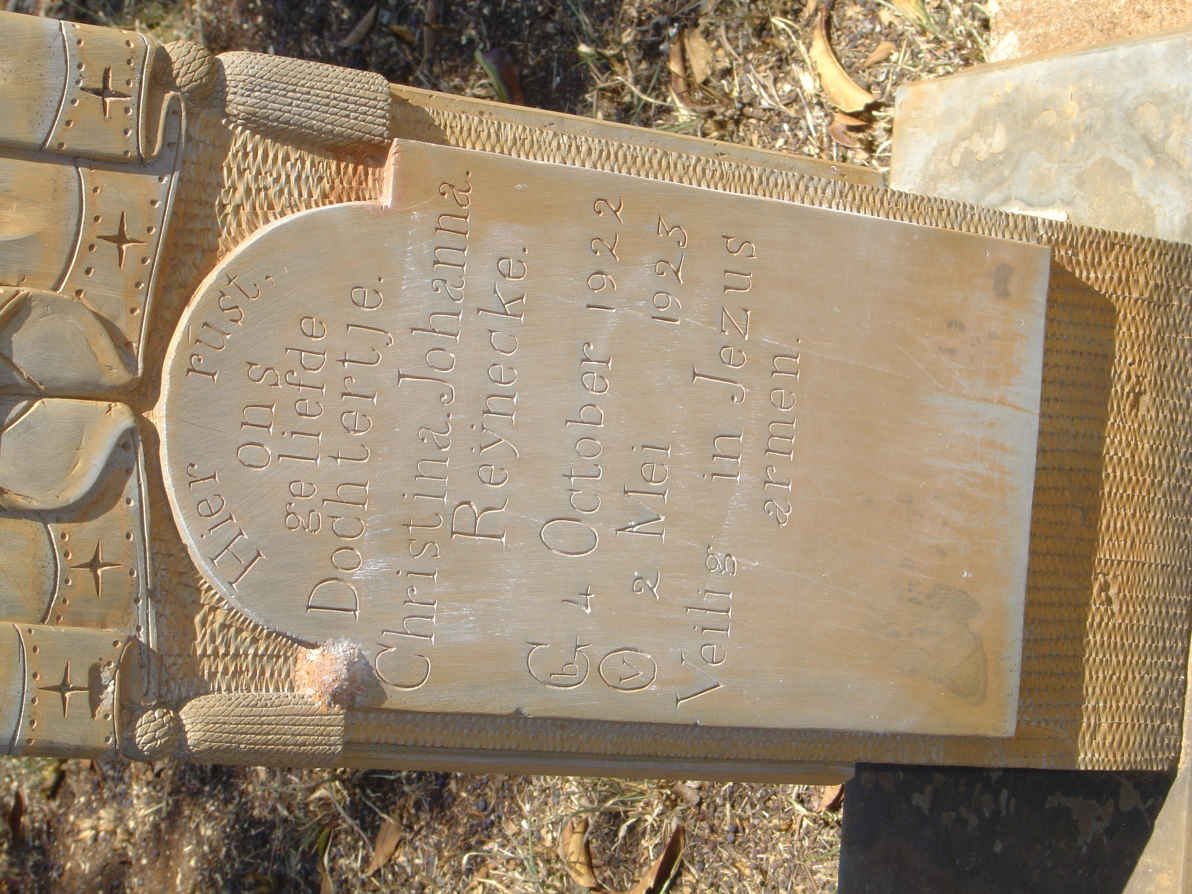 REYNECKE Christina Johanna 1922-1923