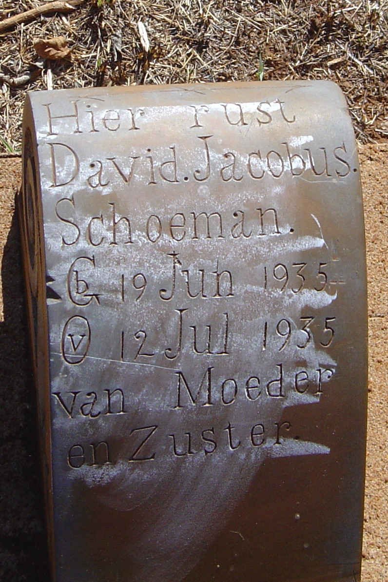 SCHOEMAN David Jacobus 1935-1935