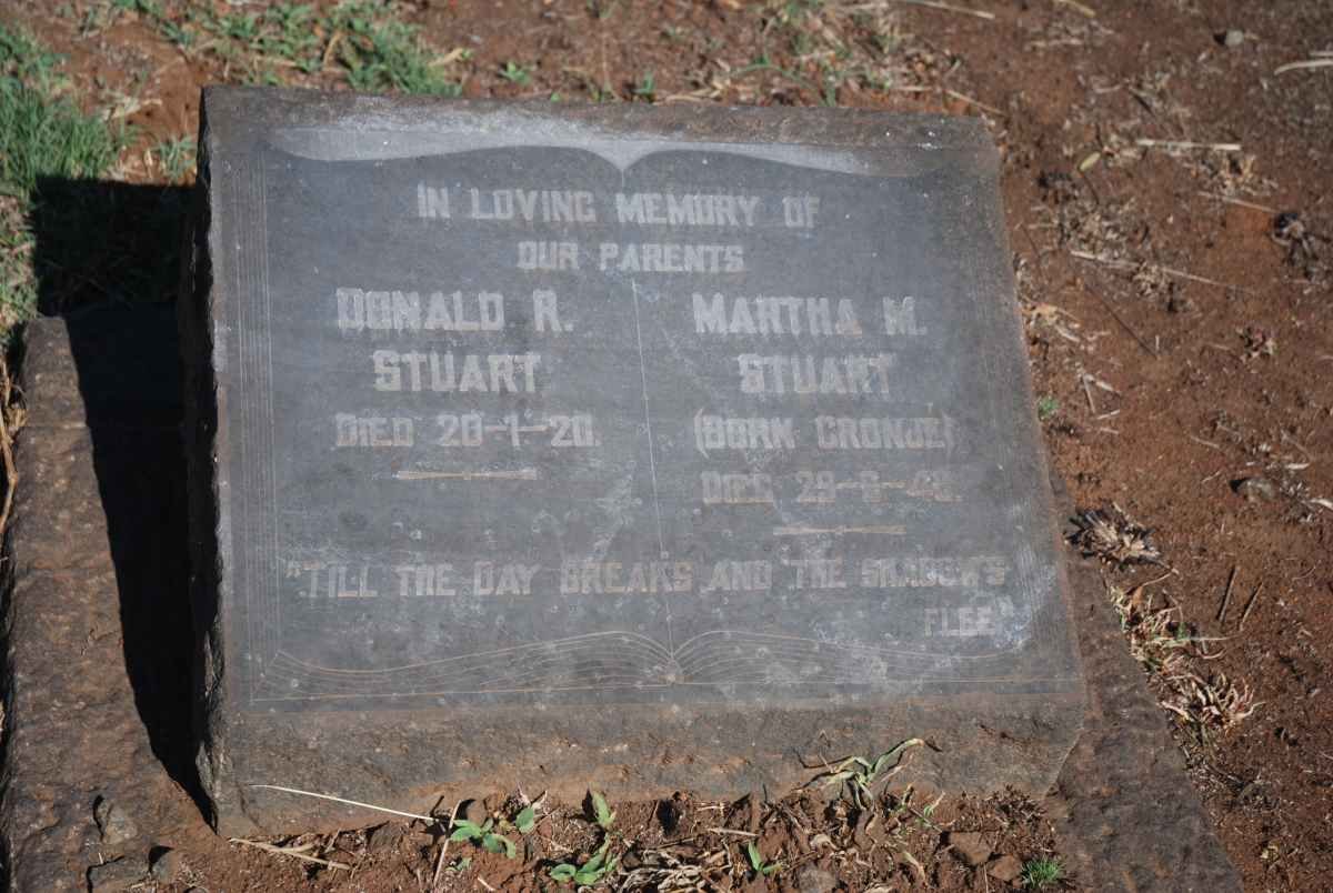 STUART Donald R. -1920 &amp; Martha M. CRONJE -1948