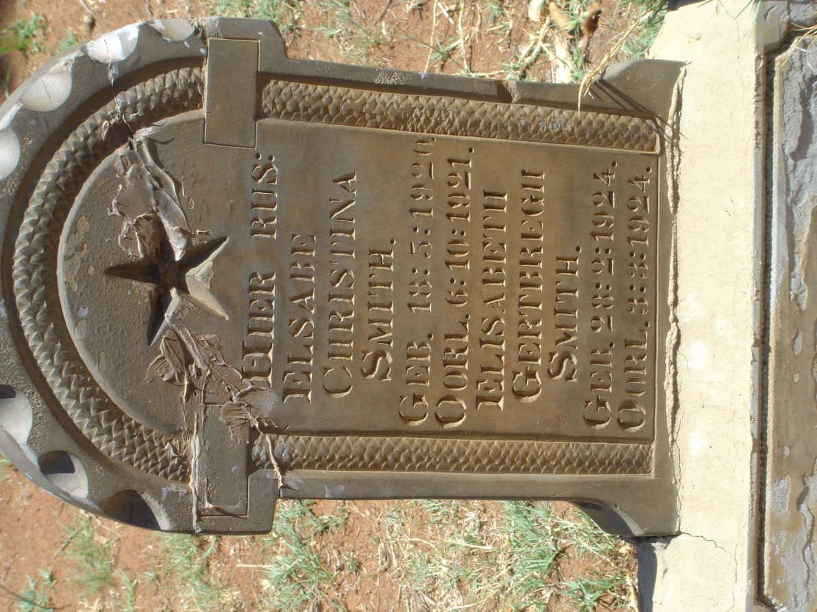 SMITH Elsabe Christina 1920-1921 :: SMITH Elisabeth Gertbregh 1924-1924