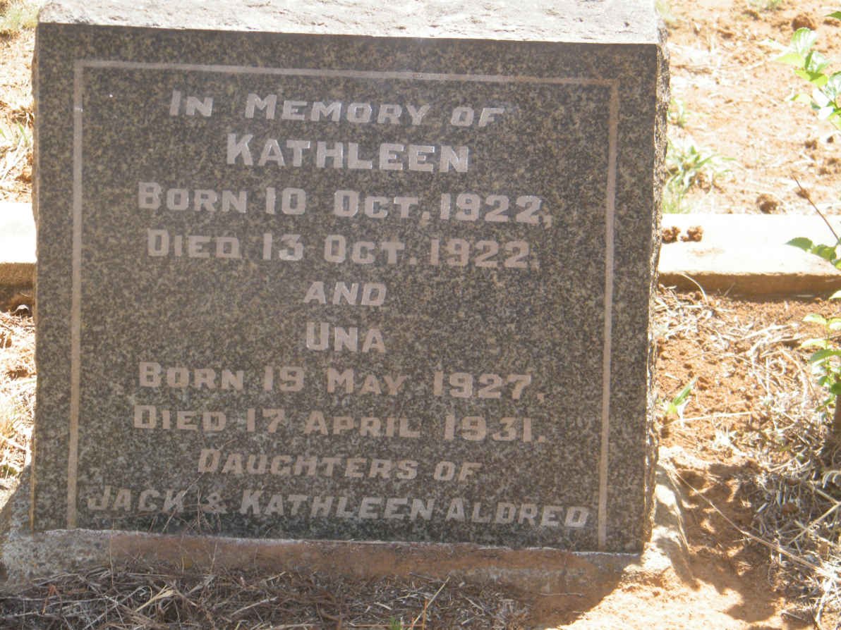 ALDRED Kathleen 1922-1922 :: ALDRED Una 1927-1931