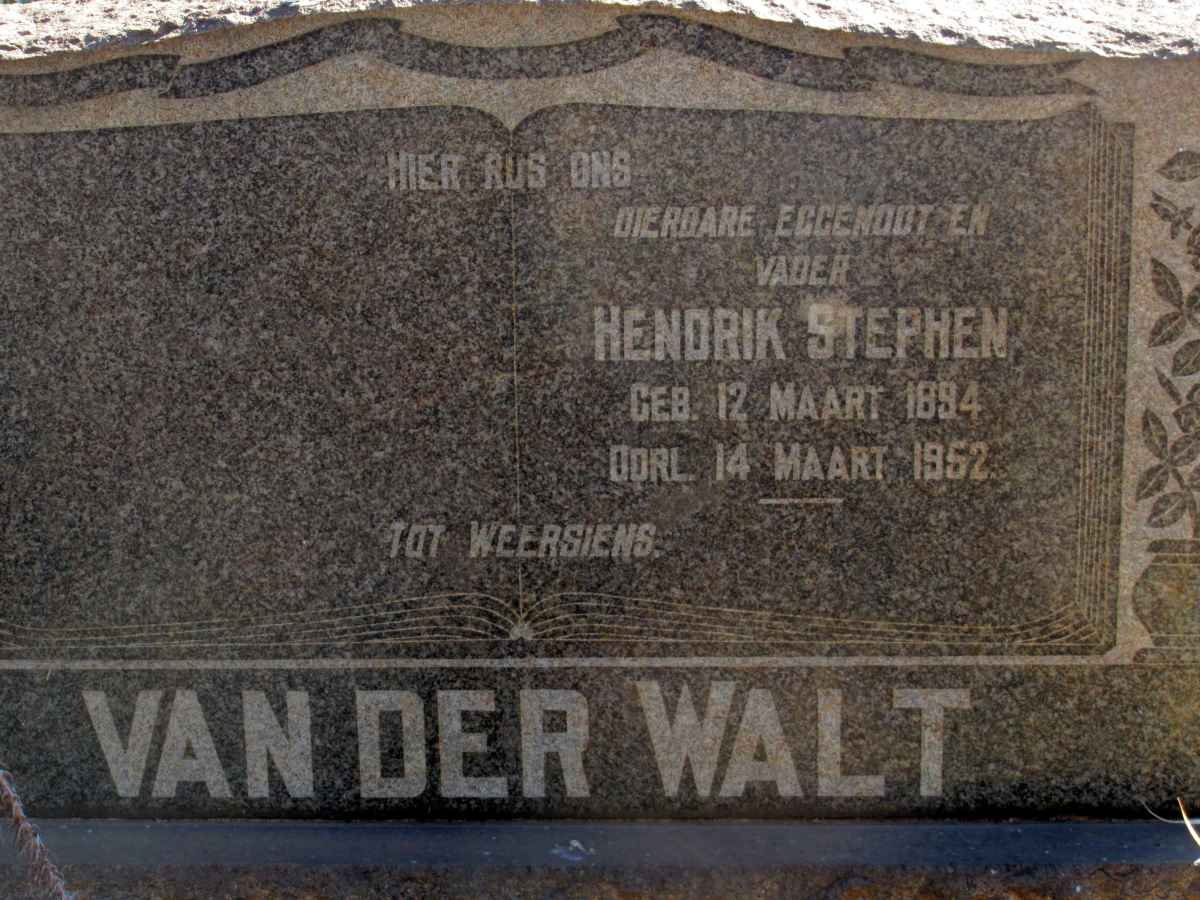 WALT Hendrik Stephen, van der 1894-1952