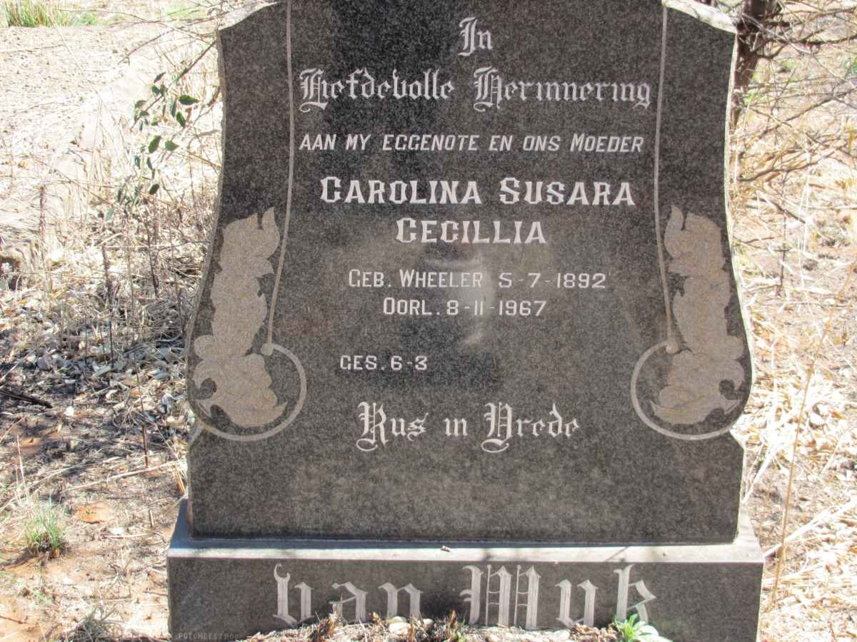 WYK Carolina Susara Cecillia, van nee WHEELER 1892-1967