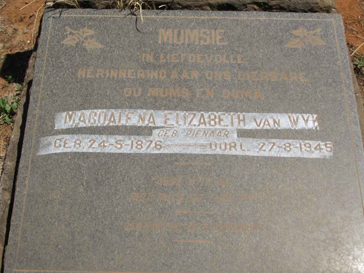 WYK Magdalena Elizabeth, van nee PIENAAR 1876-1945