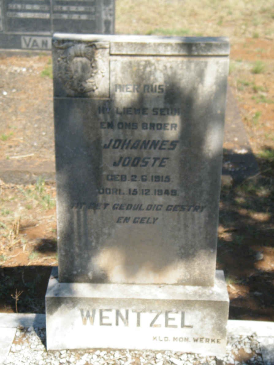 WENTZEL Johannes Jooste 1915-1945