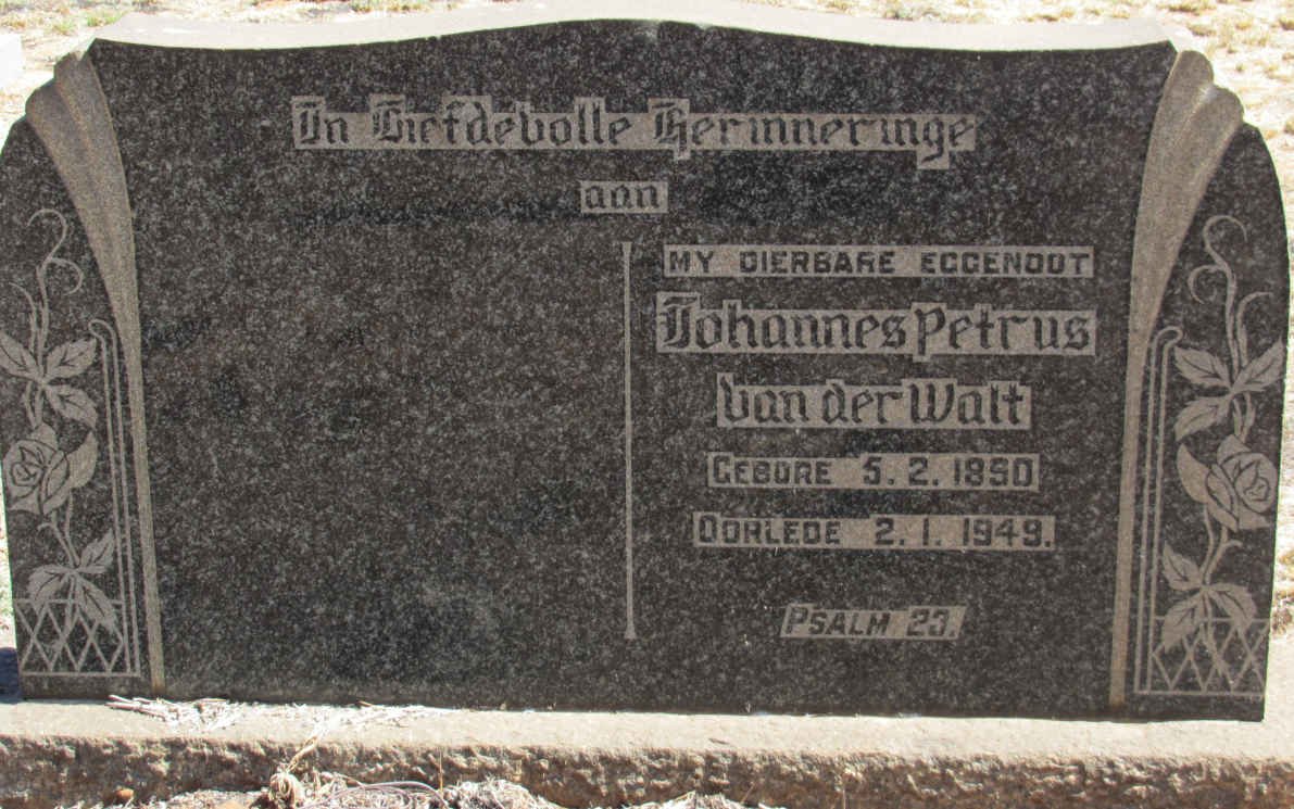 WALT Johannes Petrus, van der 1850-1949