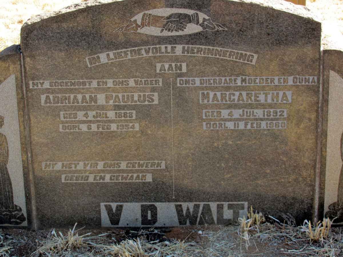WALT Adriaan Paulus, v.d. 1888-1954 &amp; Margaretha 1892-1980