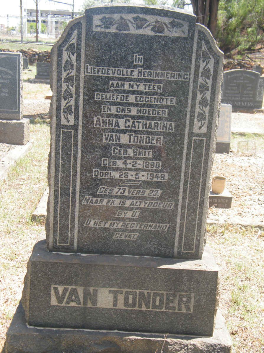 TONDER Anna Catharina, van nee SMIT 1890-1949