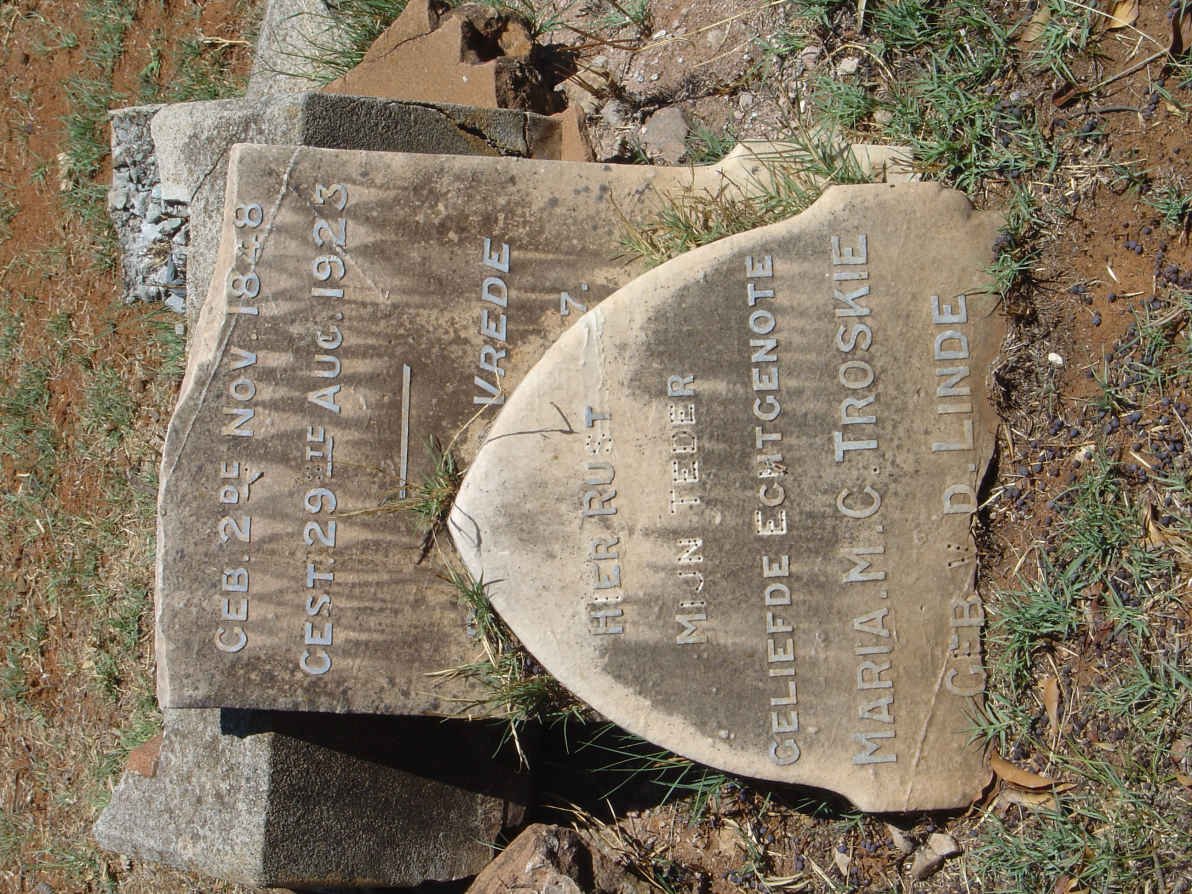 TROSKIE Maria M.C. nee V.D. LINDE 1848-1923
