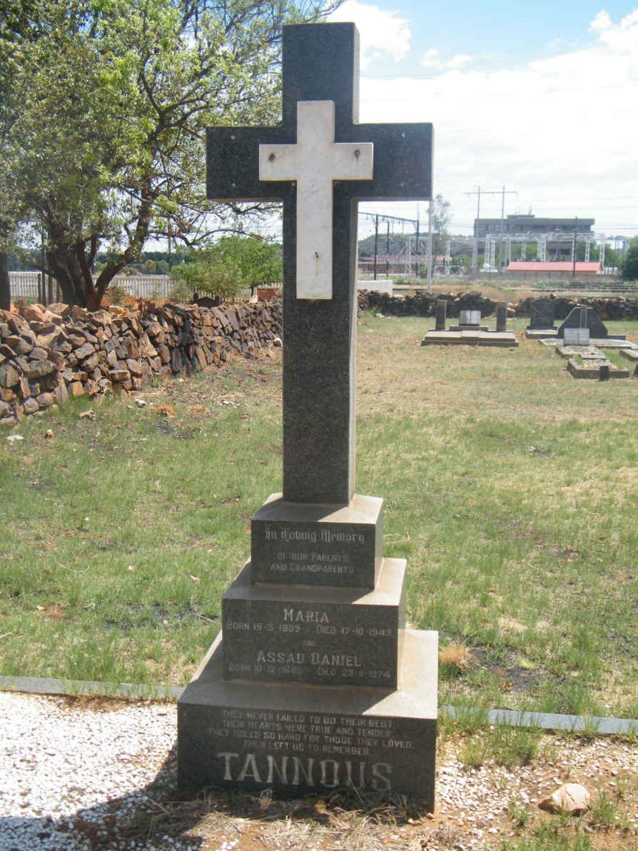 TANNOUS Assad Daniel 1885-1974 &amp; Maria 1889-194?