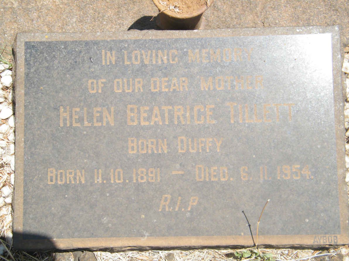 TILLETT Helen Beatrice nee DUFFY 1891-1954