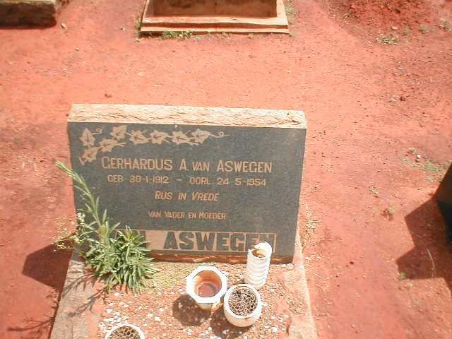 ASWEGEN Gerhardus A, van 1912-1954