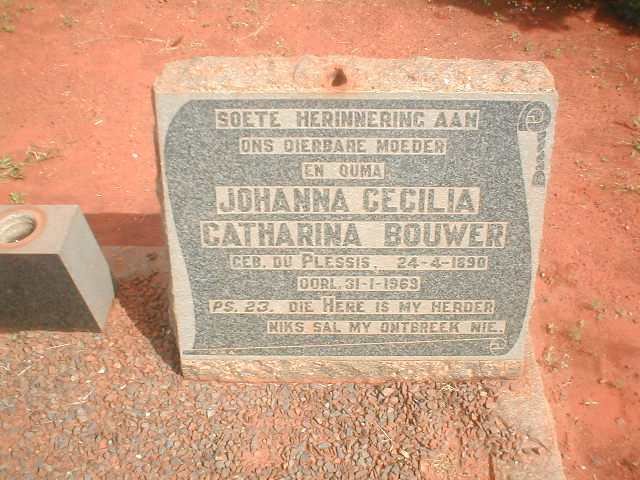 BOUWER Johanna Cecilia Catharina geb. DU PLESSIS 1890-1969