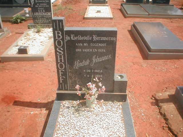 BOSHOFF Hendrik Johannes 1924 - 1992