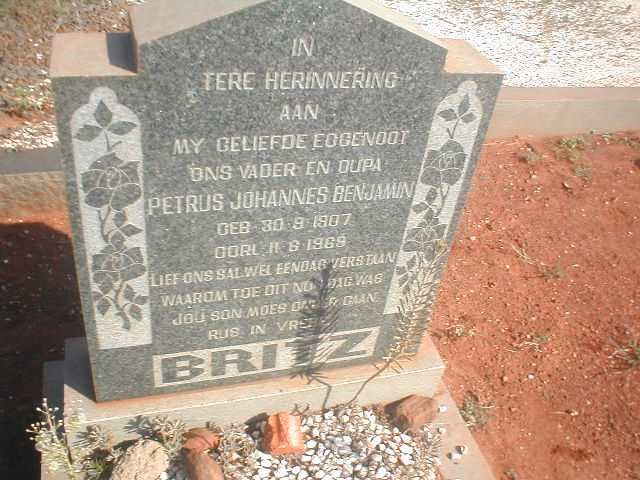 BRITZ Petrus Johannes Benjamin 1907-1969