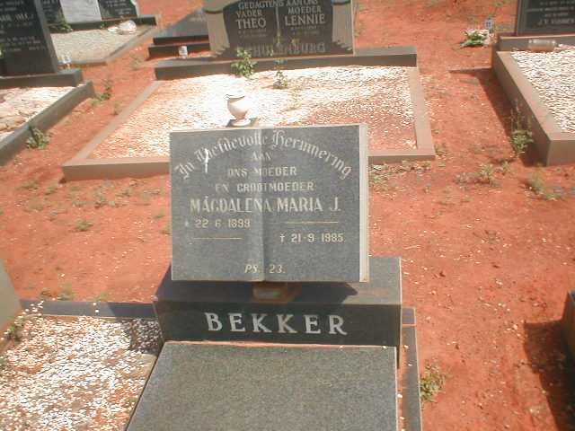 BEKKER Magdalena Maria J. 1899-1985