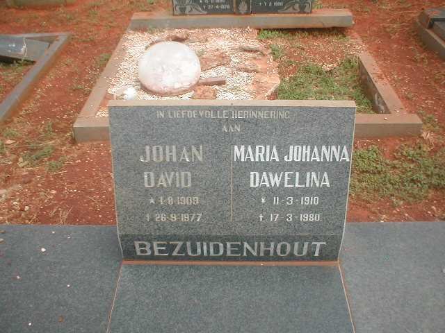 BEZUIDENHOUT Johan David 1909-1977 &amp; Maria Johanna Dawelina 1910-1980