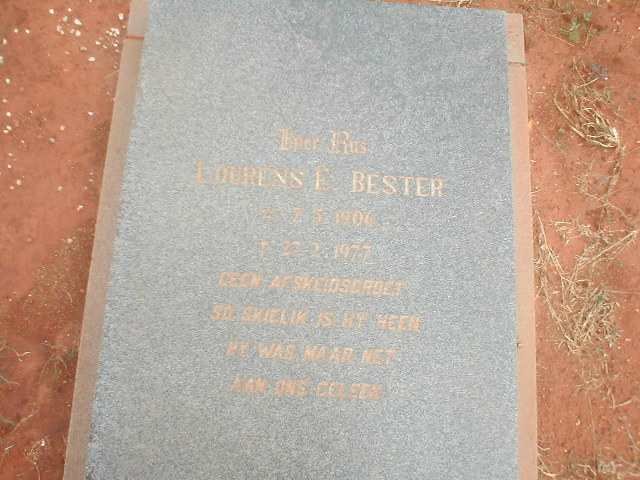 BESTER Lourens E. 1906-1977