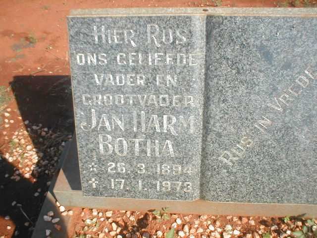 BOTHA Jan Harm 1894-1973