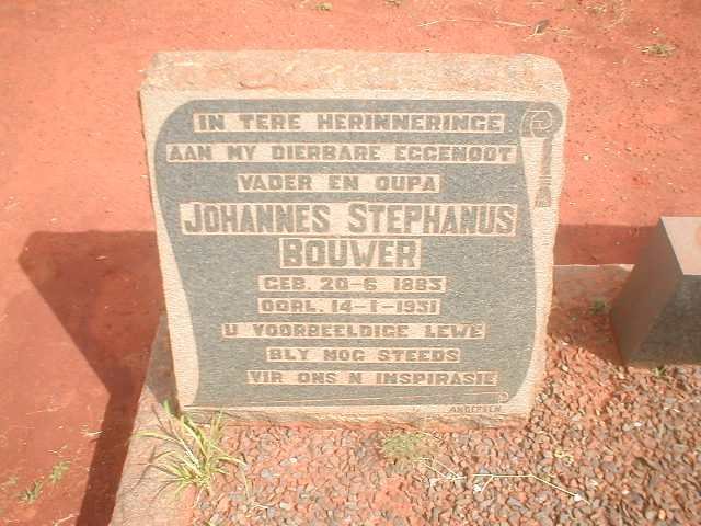 BOUWER Johannes Stephanus 1885-1931
