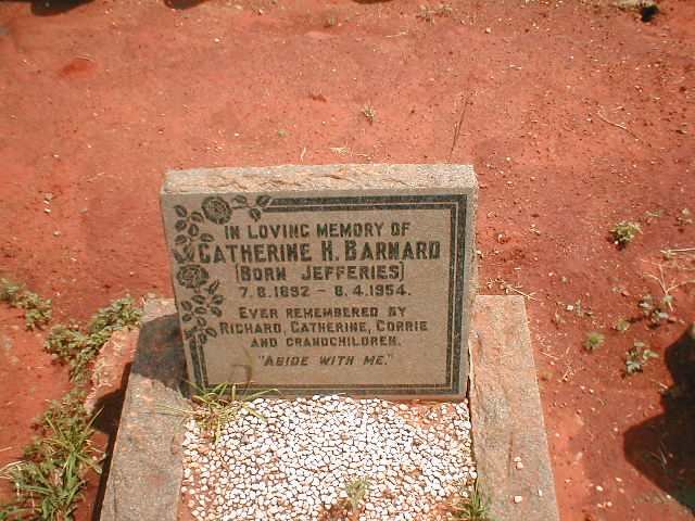 BARNARD  Catherine nee JEFFERIES 1892-1954