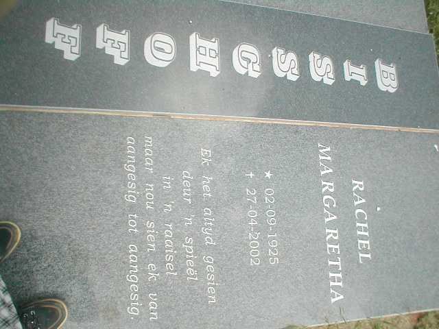 BISSCHOFF Rachel Margaretha 1925-2002