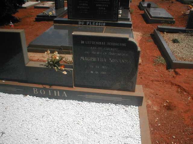 BOTHA Magrietha Susanna 1927-1988