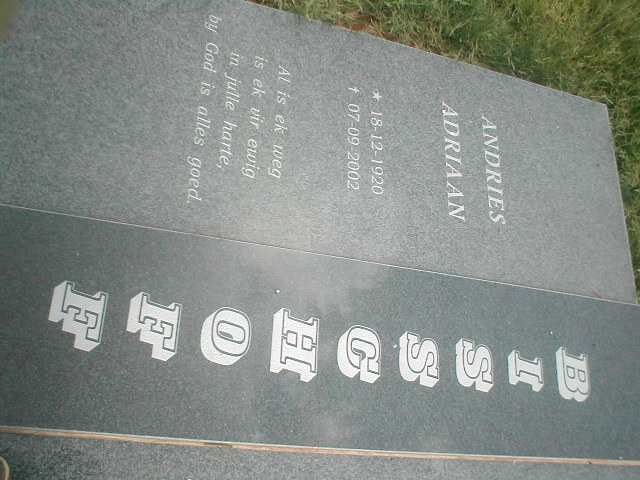 BISSCHOFF Andries Adriaan 1920-2002