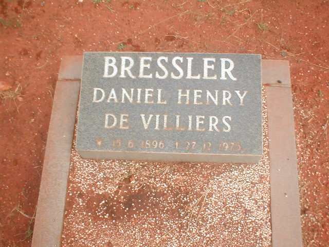 BRESSLER Daniel Henry De Villiers 1896-1973
