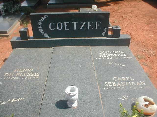 COETZEE Henri du Plessis 1923-1987 &amp; Johanna Hendrina 1933-?? :: COETZEE Carel Sebastiaan 1962-??