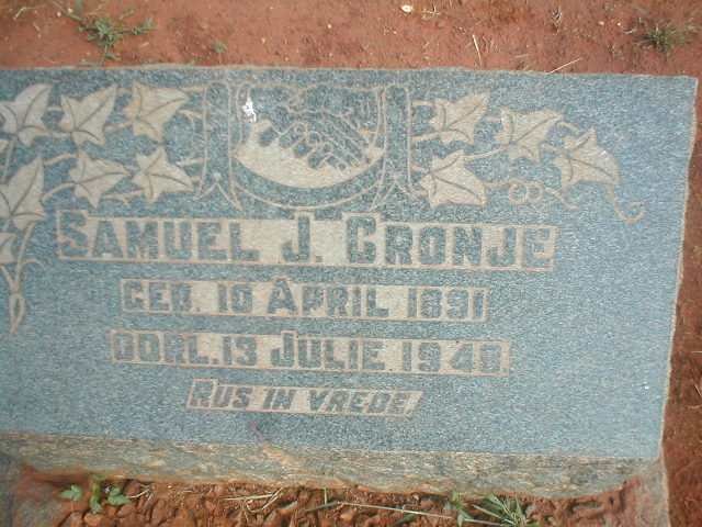 CRONJE Samuel J. 1891-1948