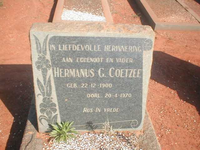 COETZEE Hermanus G. 1900-1970