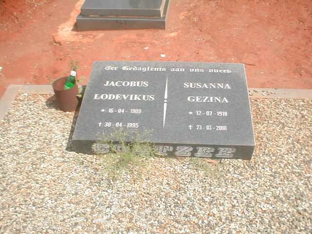 COETZEE Jacobus Lodevikus 1909-1995 &amp; Susanna Gezina 1918-2000