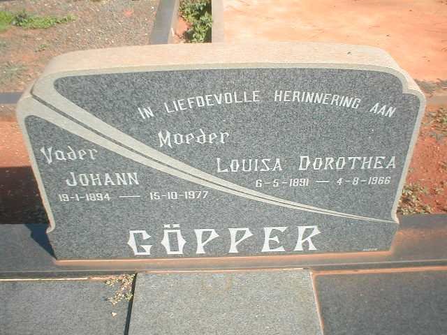 COPPER Johann 1894-1977 &amp; Louisa Dorothea 1891-1966