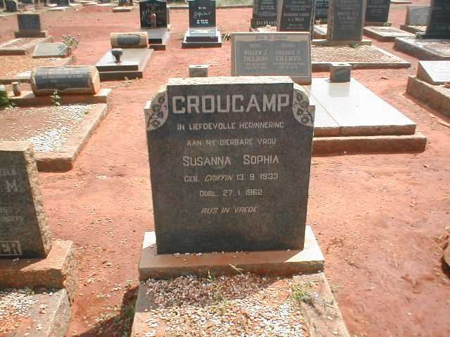 CROUCAMP Susanna Sophia nee GRIFFIN 1933-1962