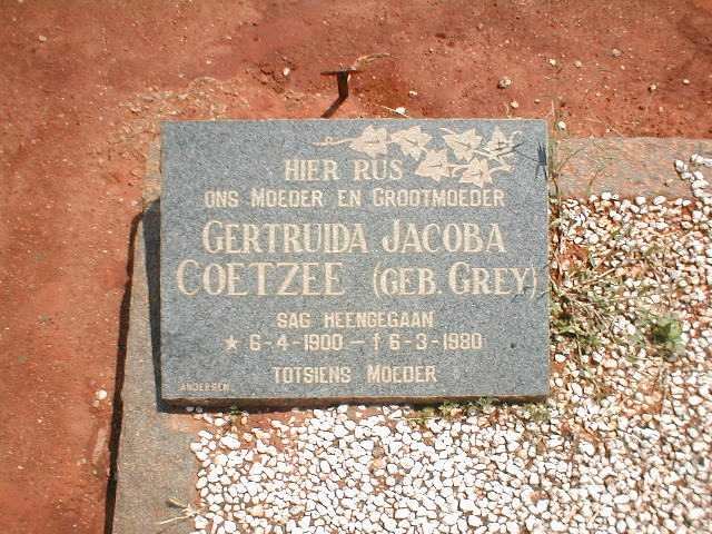 COETZEE Gertruida Jacoba nee GREY 1900-1980